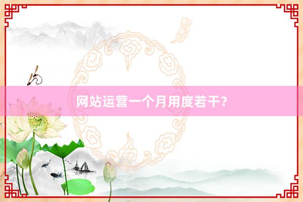 网站运营一个月用度若干？