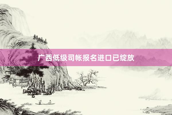 广西低级司帐报名进口已绽放